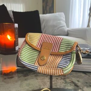 RARE DOONEY & BOURKE SEERSUCKER PATCHWORK CLUTCH WRISTLET